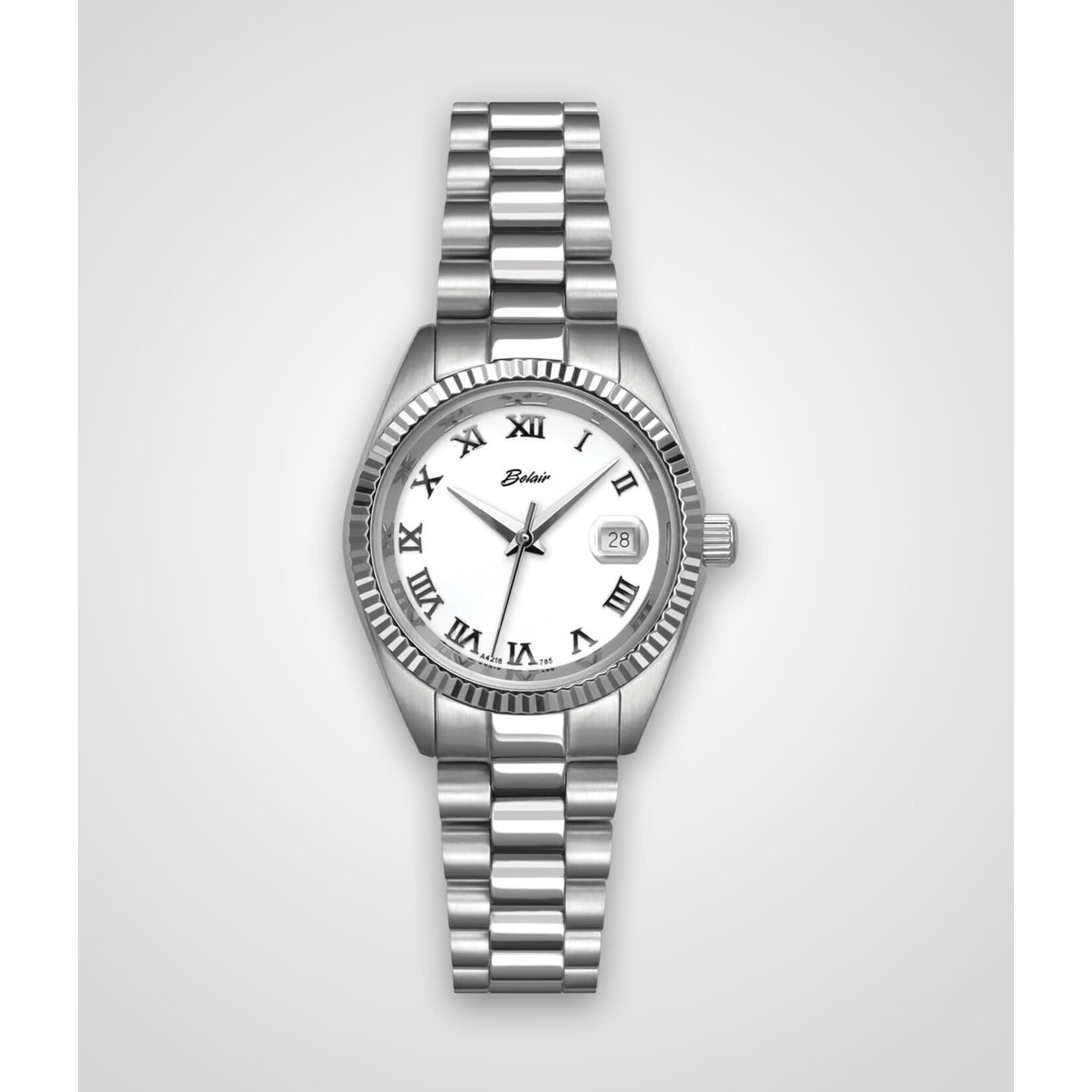 Belair Time Corporation Stainless Steel 29mm White Face Watch