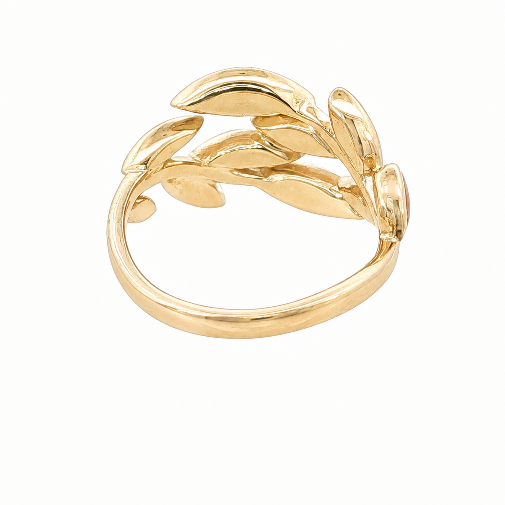 Kabana 14 Karat Yellow Gold Turquoise and Diamond Leaf Ring