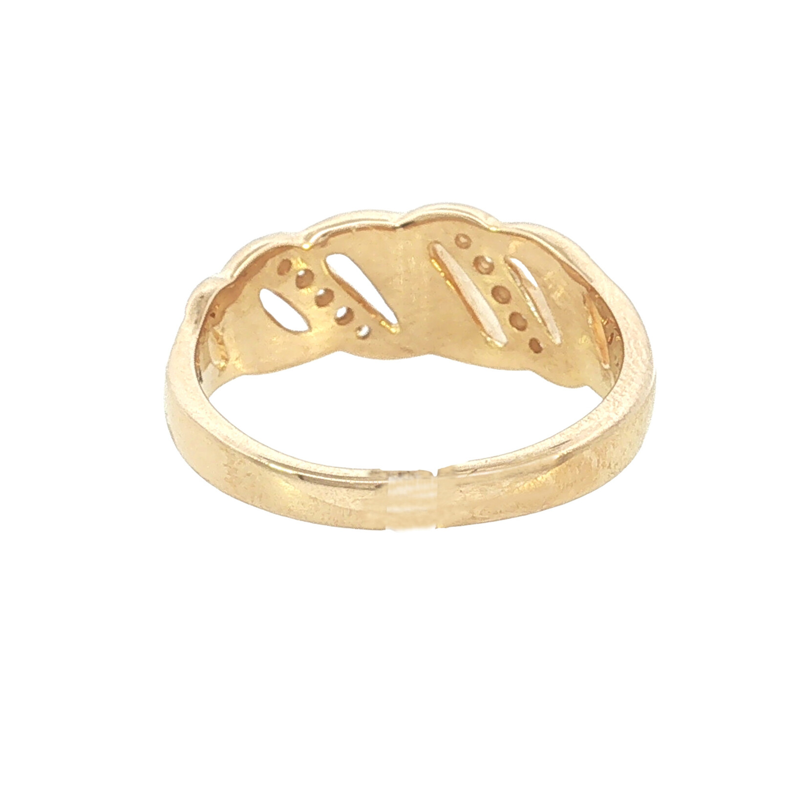 Kabana 14 Karat Yellow Gold Mother of Pearl and Diamond Ring