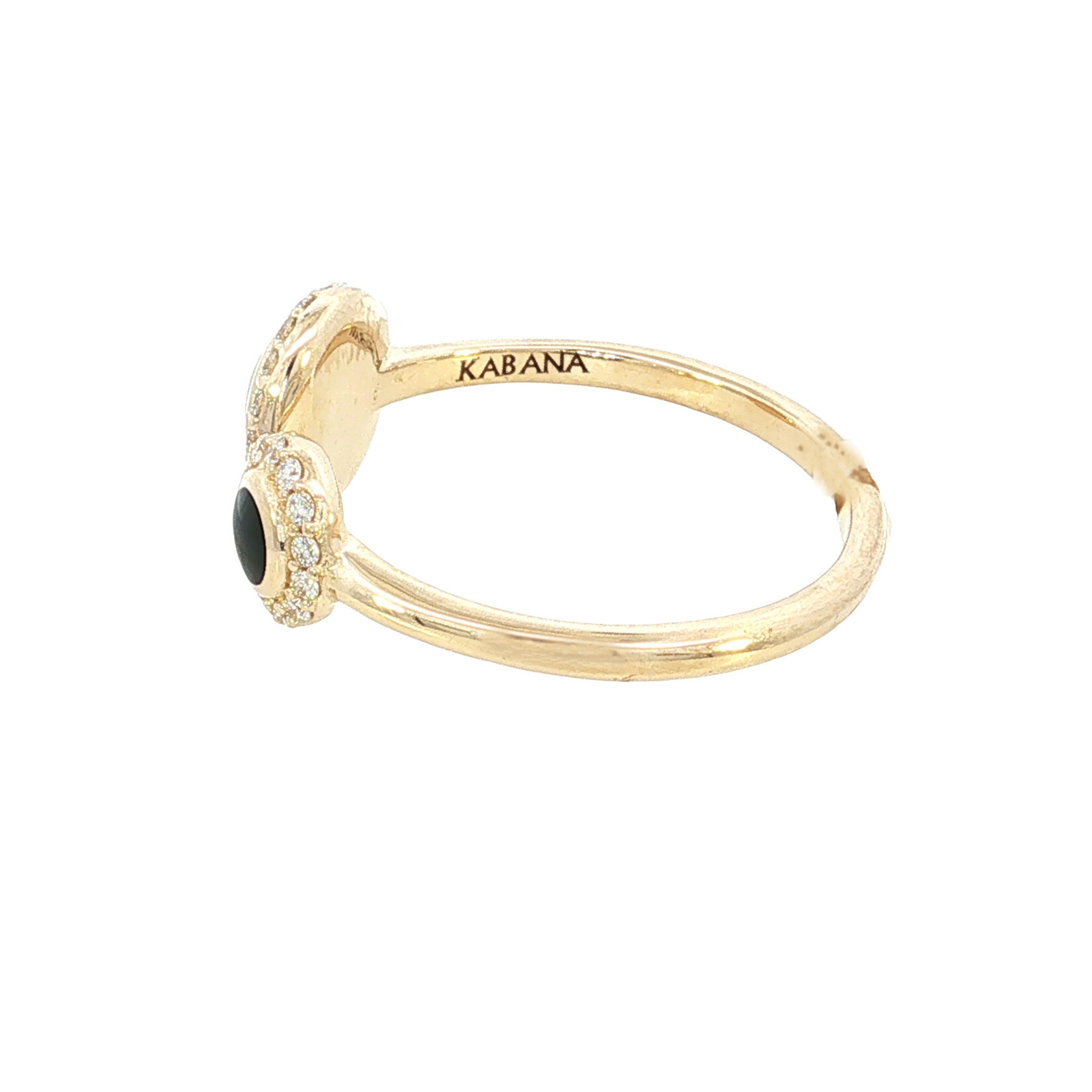Kabana 14 Karat Yellow Gold Onyx and Diamond Ring