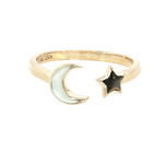 Kabana 14 Karat Yellow Gold Black Mother of Pearl and White Mother of Pearl