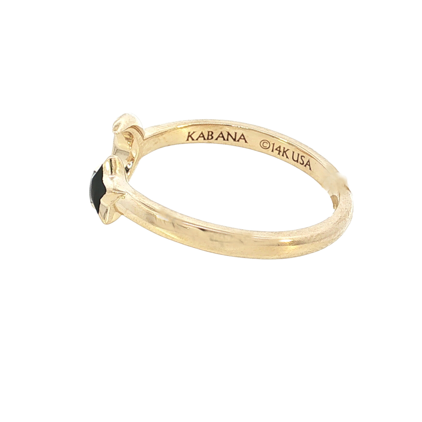 Kabana 14 Karat Yellow Gold Black Mother of Pearl and White Mother of Pearl