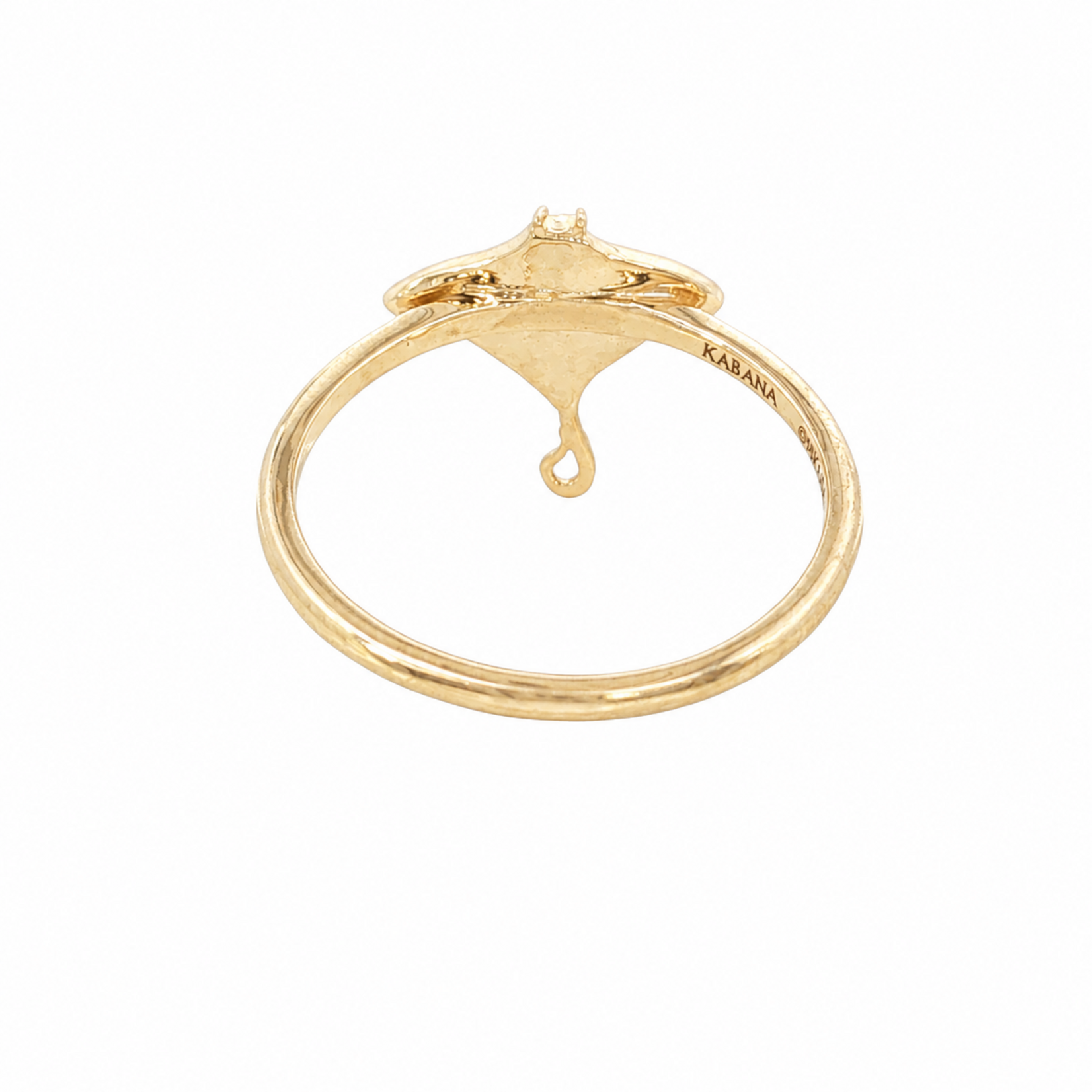 Kabana 14 Karat Yellow Gold Black Mother of Pearl Stingray and Diamond Ring