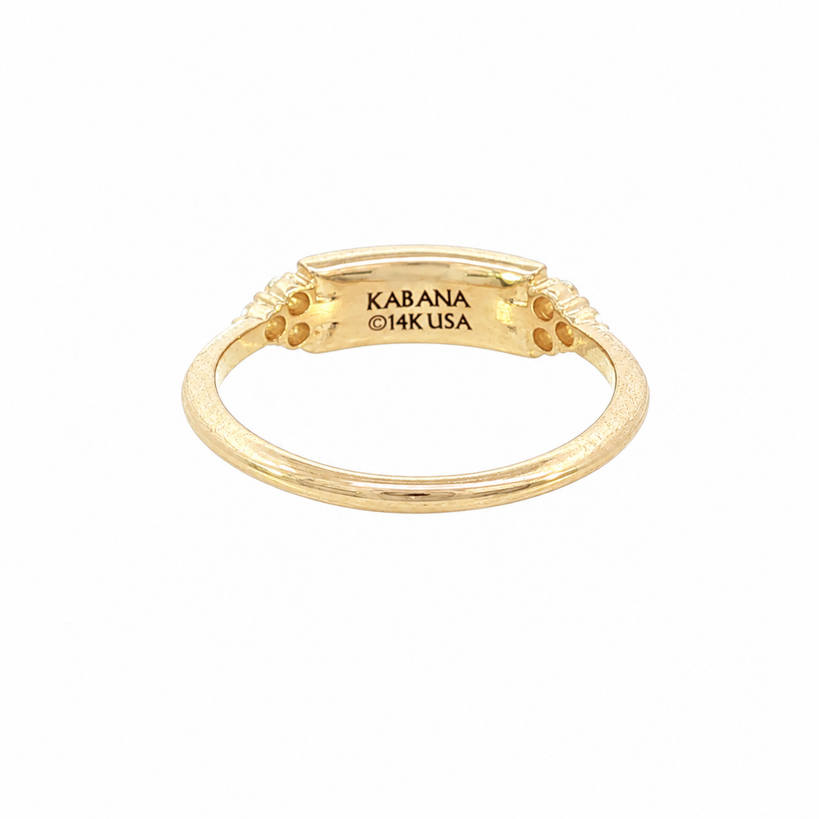 Kabana 14 Karat Yellow Gold Rectangle Lapis and Diamond Ring