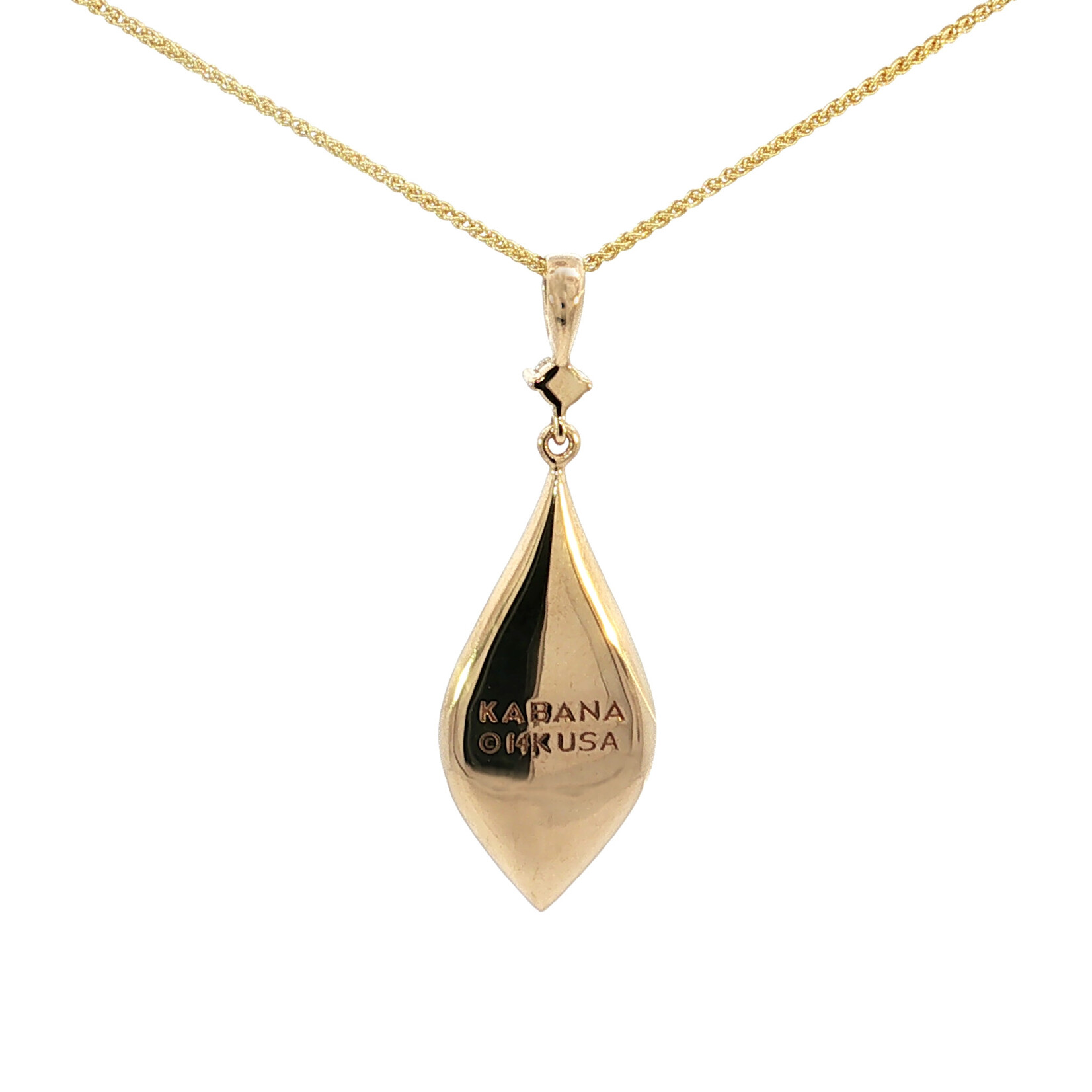 Kabana 14 Karat Yellow Gold Sleeping Beauty Turquoise and Diamond Necklace