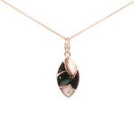 Kabana 14 Karat Rose Gold Black Mother of Pearl, Purple Spiny Oyster & Diamond Necklace