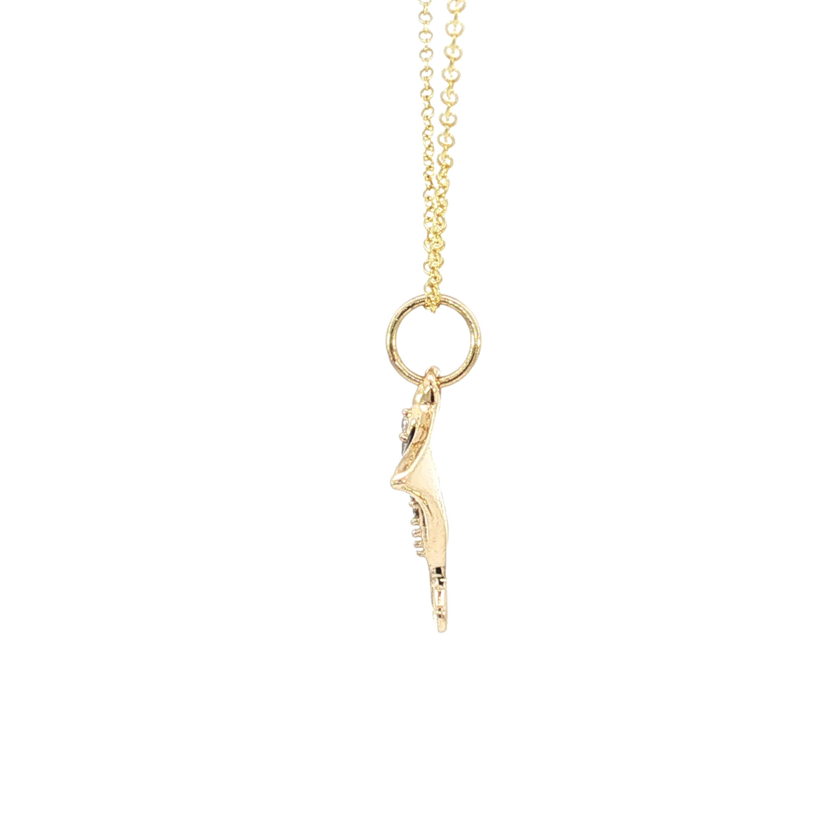 Kabana 14 Karat Yellow Gold Black Mother of Pearl & Diamond Sting Ray Necklace