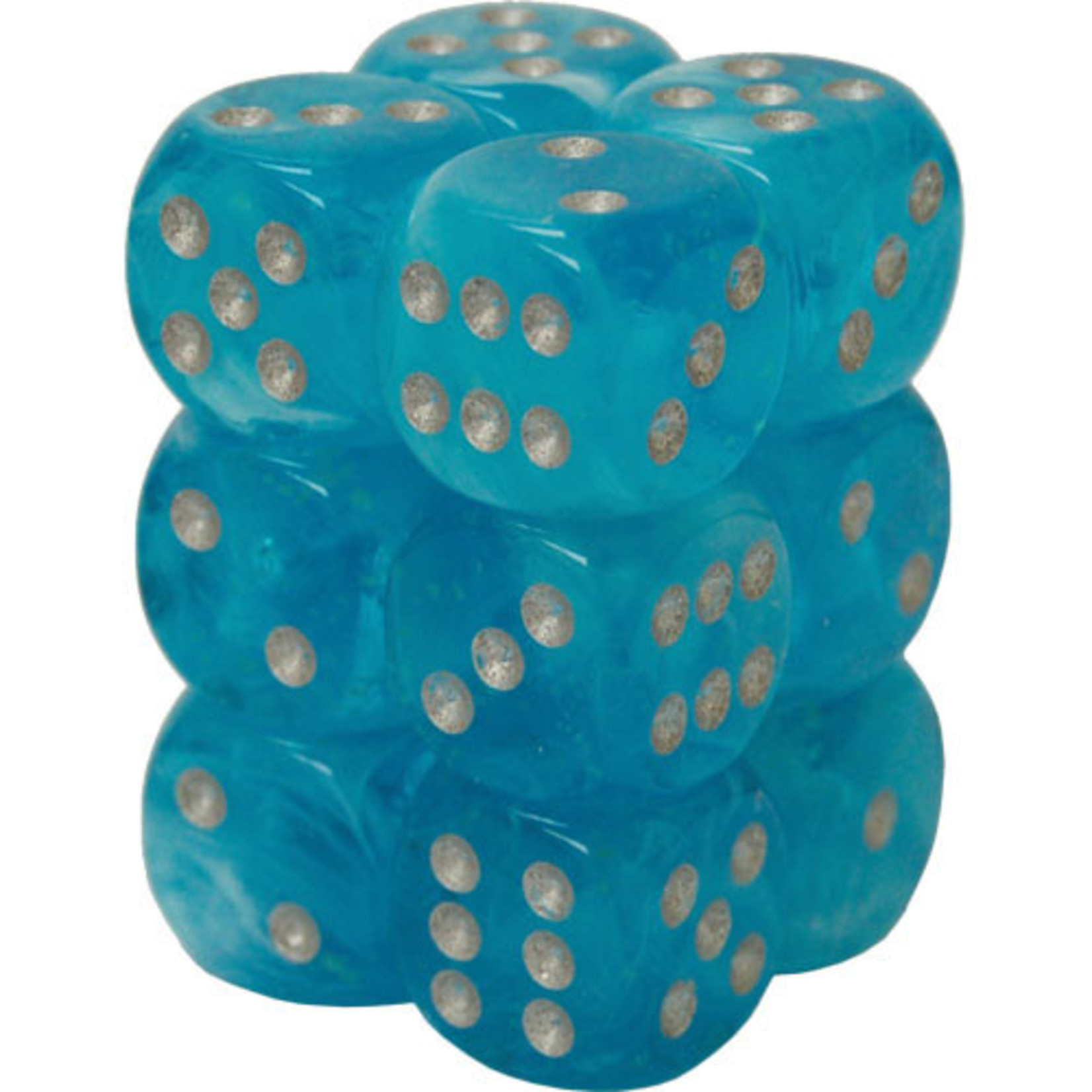 Chessex Dice Menagerie 10: 16mm D6 Luminary Sky/Silver (12)