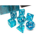 Chessex Translucent: Poly Teal/White (7) Revised