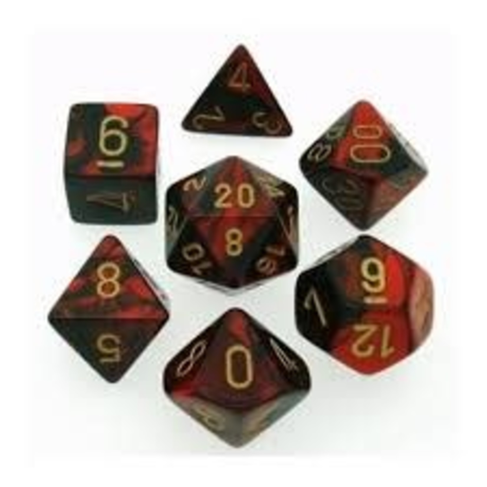 Chessex Gemini 3: Poly Black Red/Gold (7)