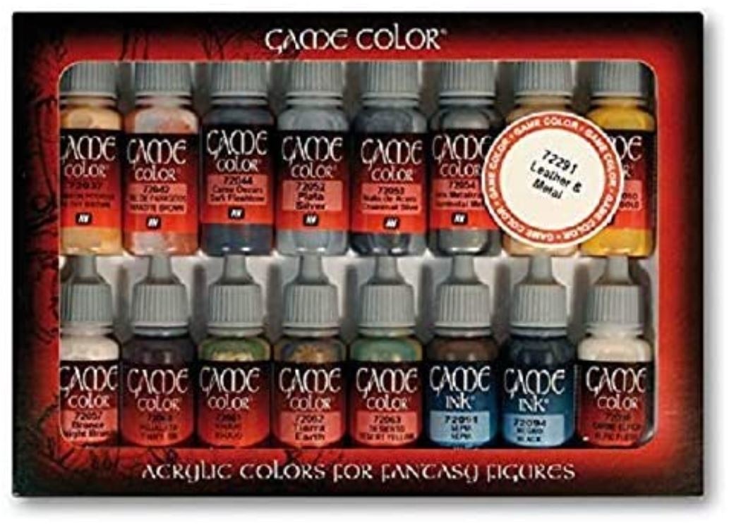 17ml Bottle Leather & Metal Game Color Paint Set (16 Colors) OnBoard