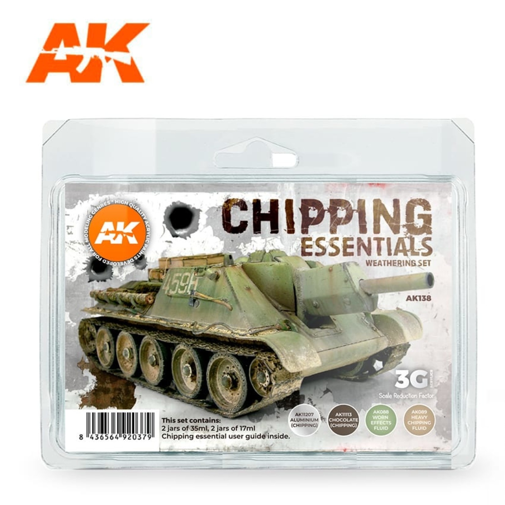 AK Interactive AK Chipping Essentials Weathering Acrylic Set