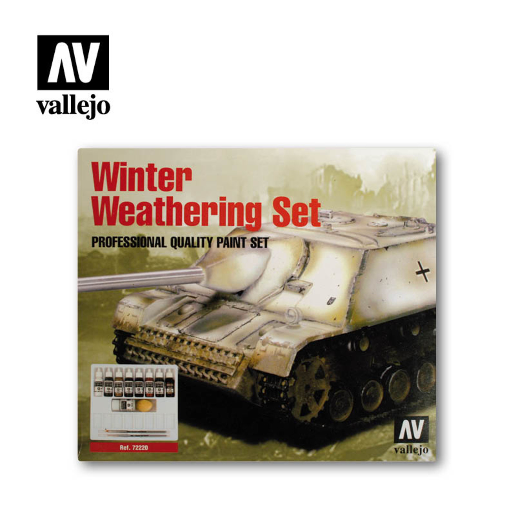 Vallejo 17ml Bottle Winter Weathering Pro Model Color Paint Set (8 Colors & 35ml Sandy Paste)