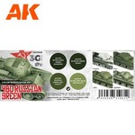 AK Interactive AK Modulation Series: 4BO Russian Green Acrylic Paint Set AK11639
