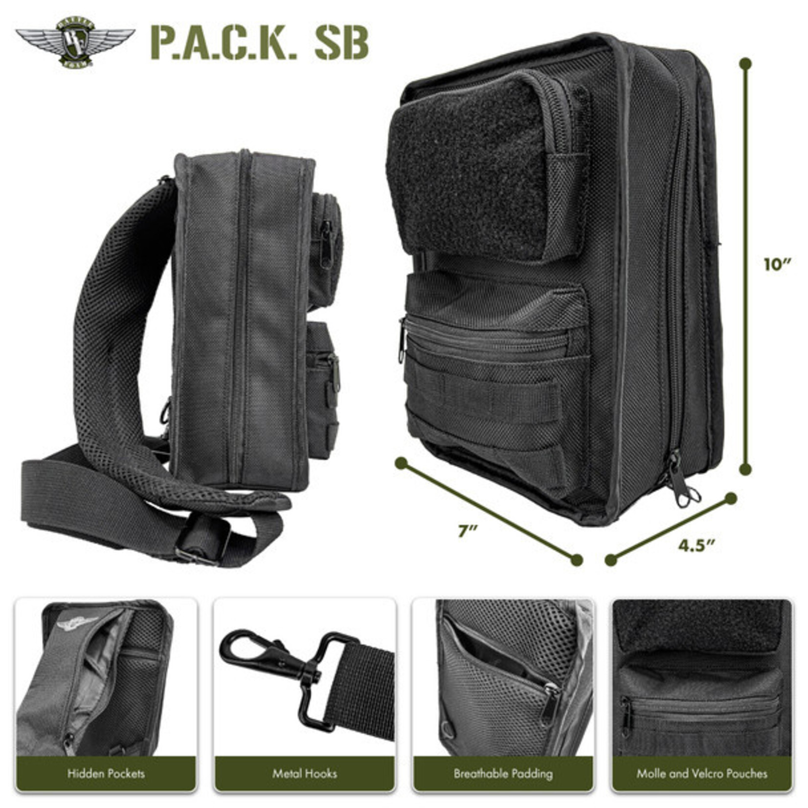 P.A.C.K. SB Shoulder Bag Pluck Foam Load Out (Black) - On-Board Gaming