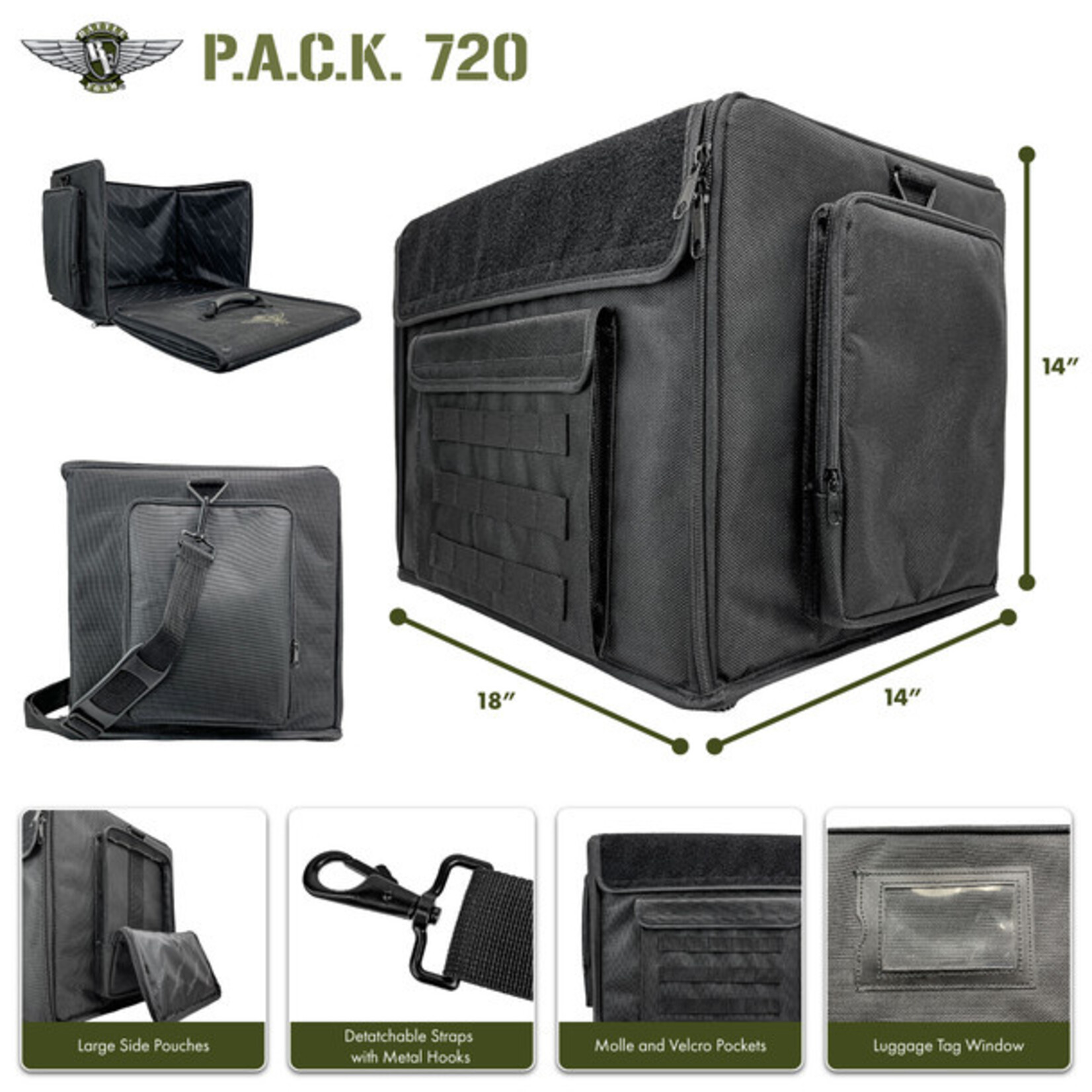 720) P.A.C.K. 720 Molle Pluck Foam Load Out (Black) - On-Board Gaming