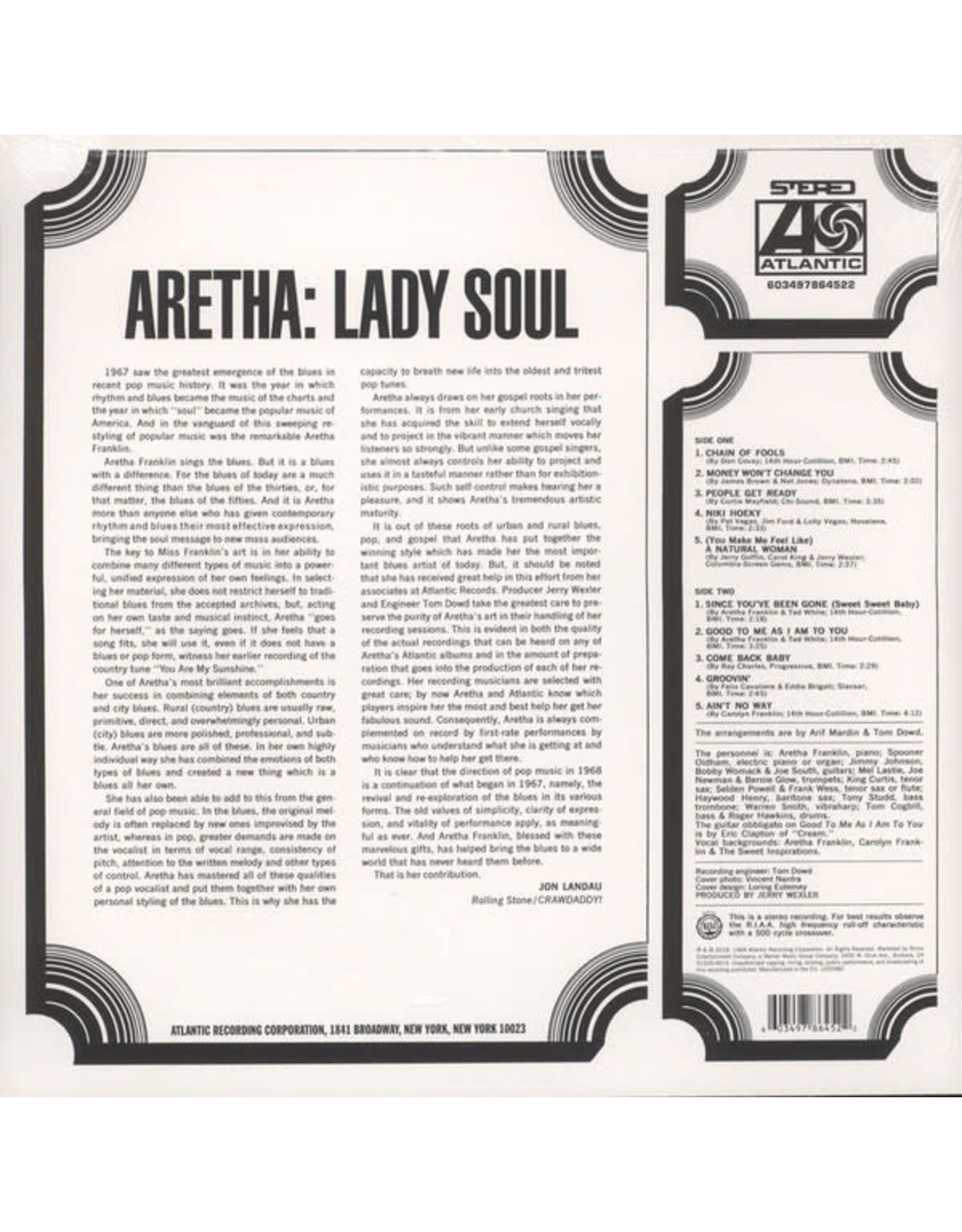 Aretha Franklin - Lady Soul (Crystal Clear Vinyl)