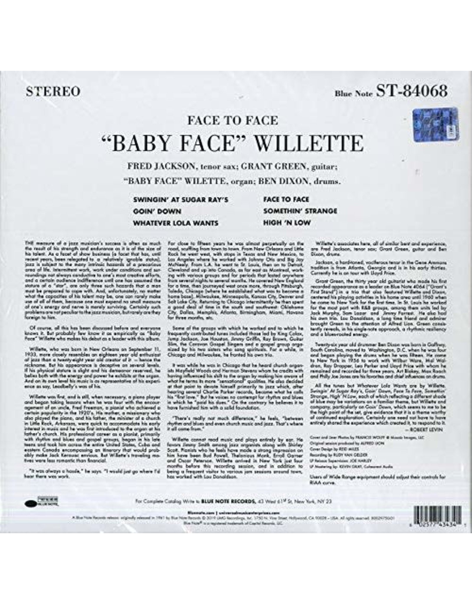 Baby Face Willette - Face To Face (Blue Note Tone Poet)