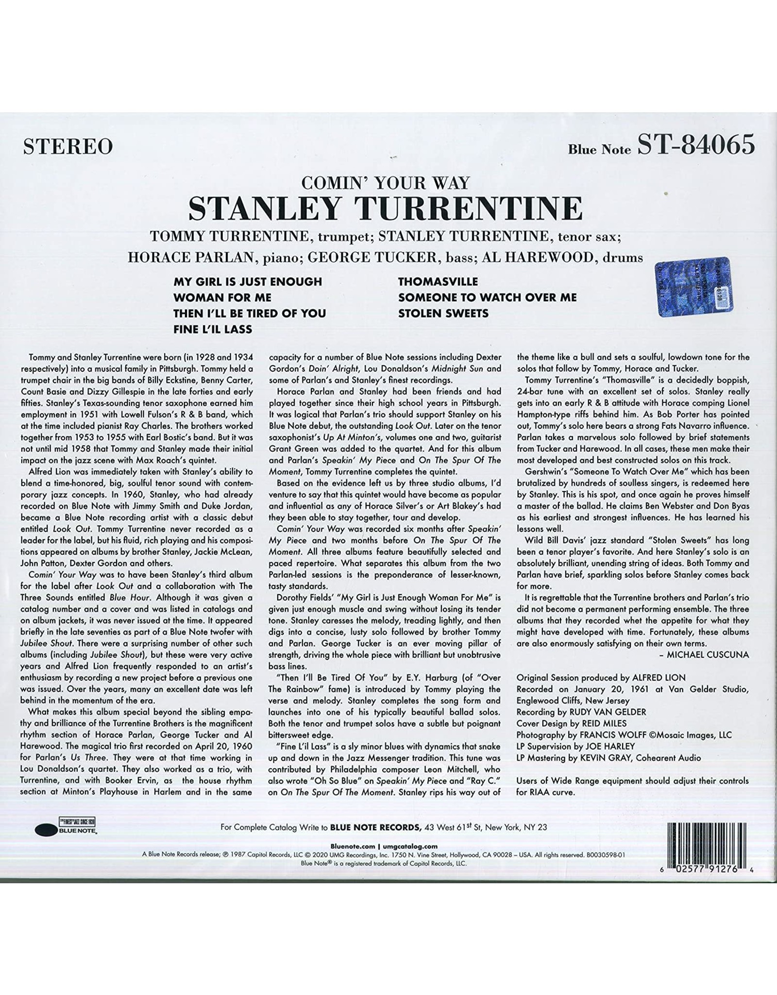 Stanley Turrentine - Comin' Your Way (Blue Note Tone Poet)