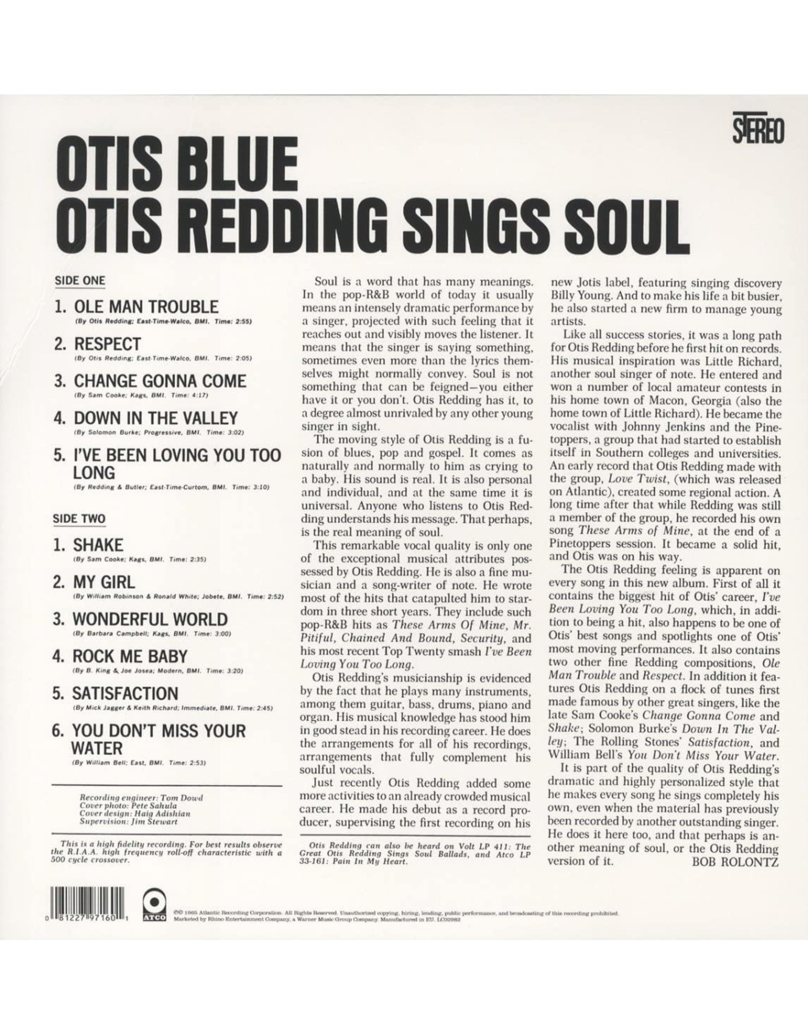 Otis Redding - Otis Blue / Sings Soul (Blue Vinyl)