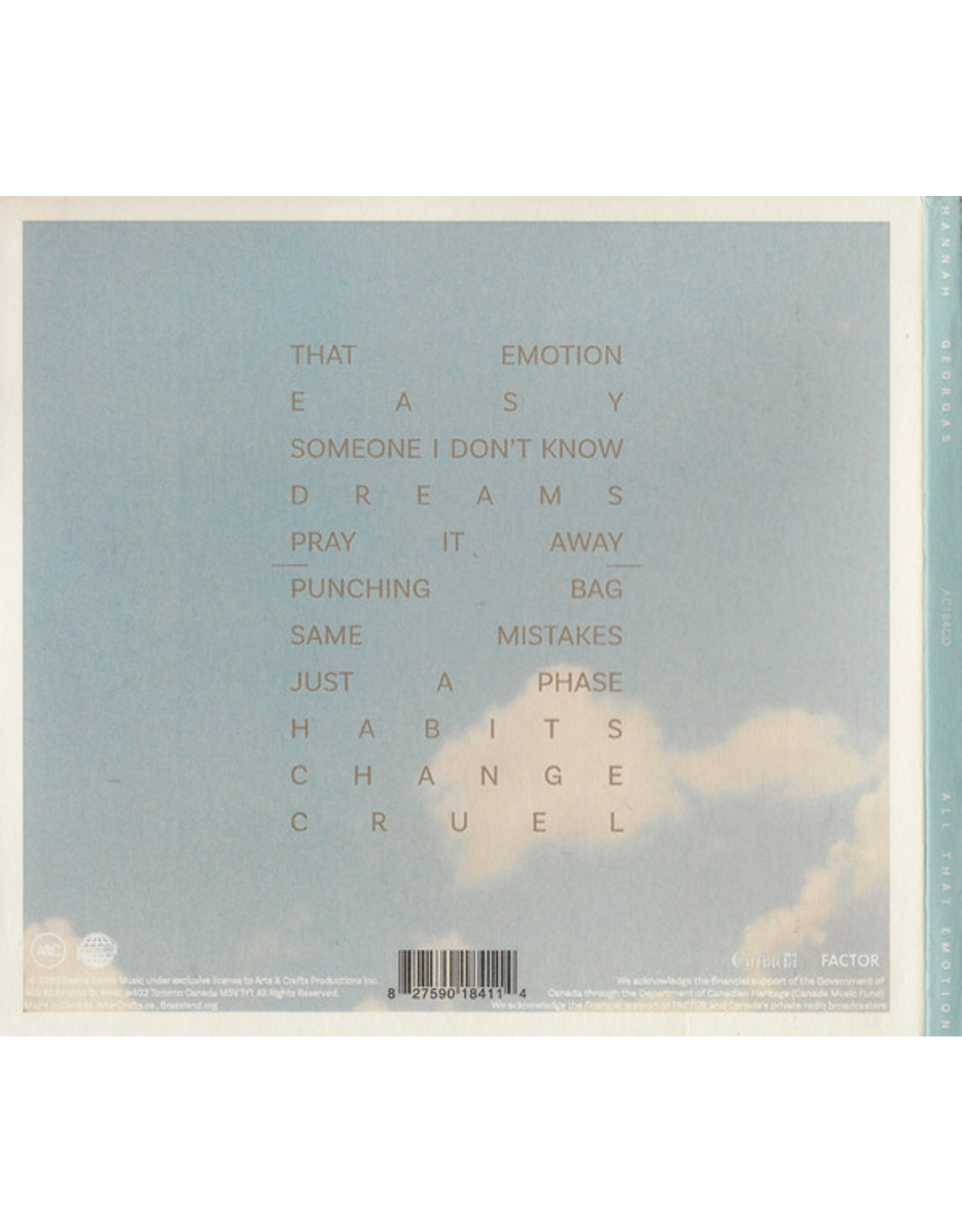 Hannah Georgas - All That Emotion