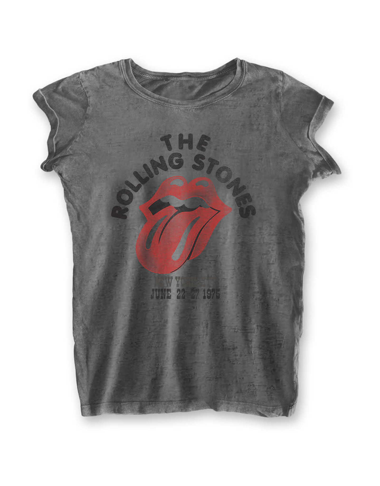 The Rolling Stones - Classic Logo Women's Burnout T-Shirt - Pop Music