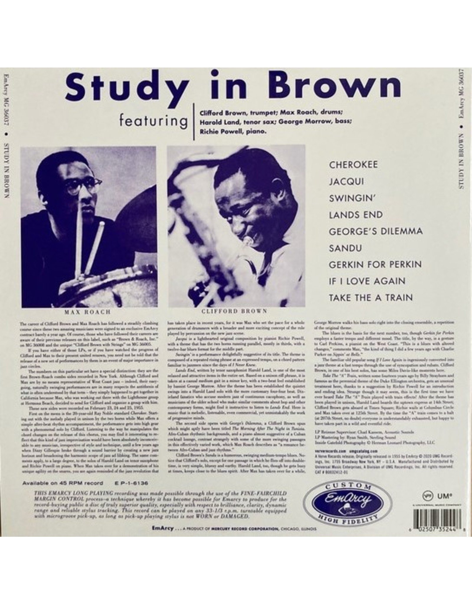 Clifford Brown / Max Roach - A Study In Brown (Acoustic Sounds Series)