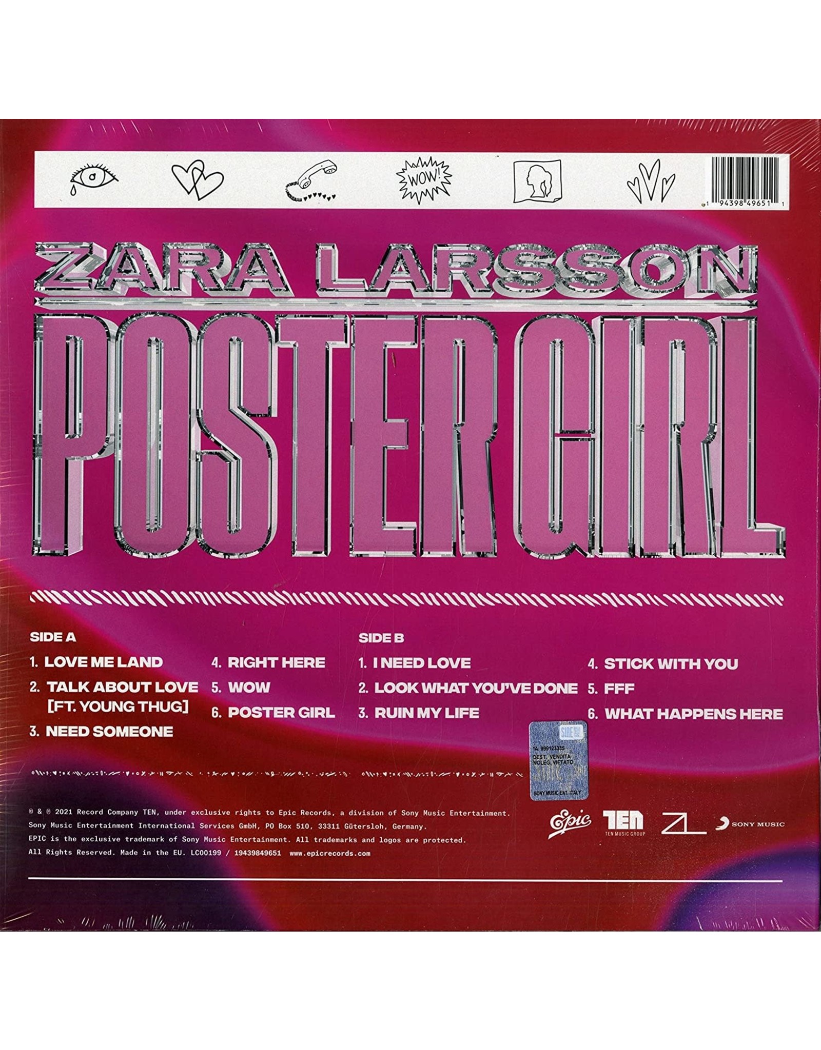Zara Larsson - Poster Girl (Exclusive White Vinyl)