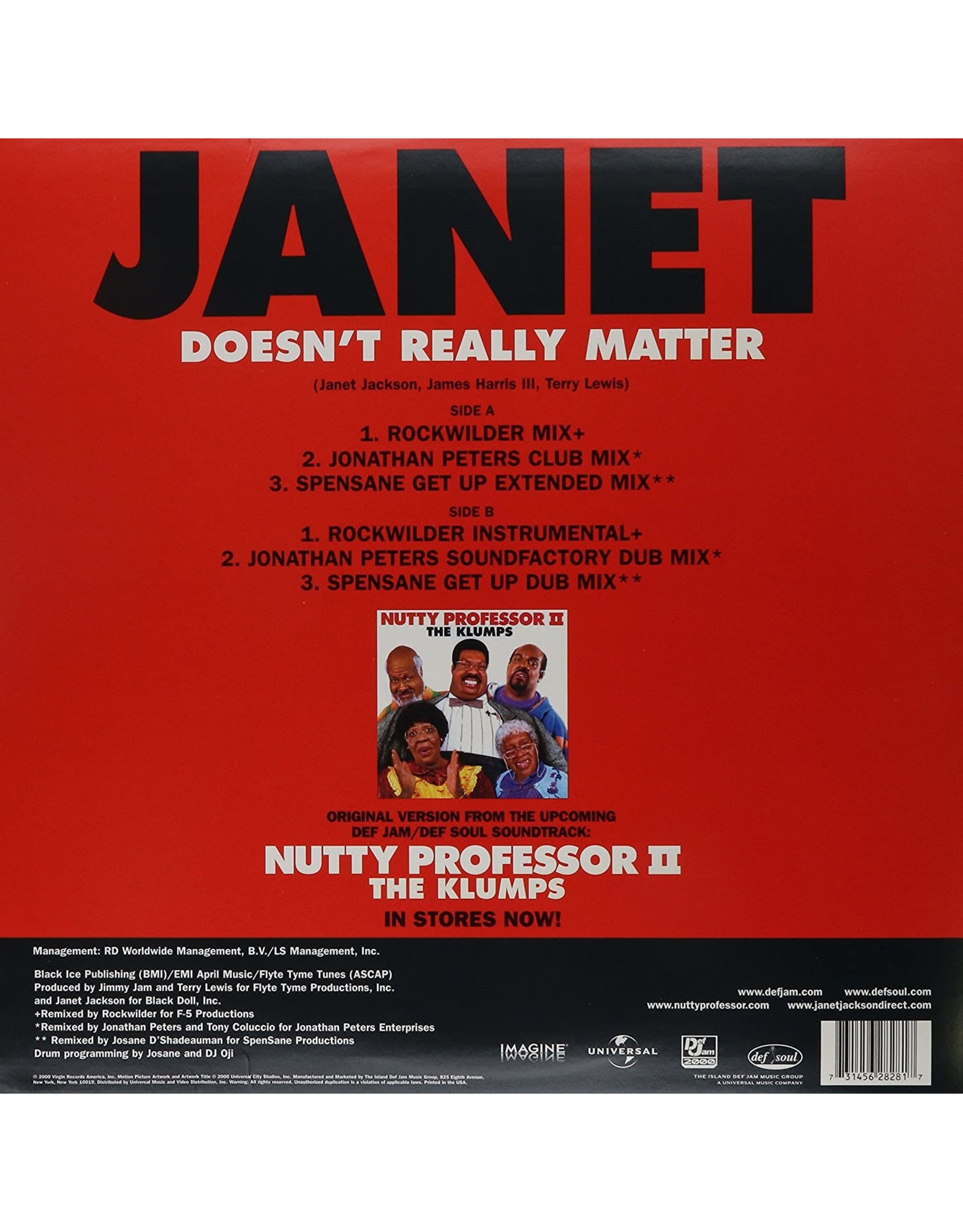 Janet Jackson - Doesn't Really Matter EP (12" Single)