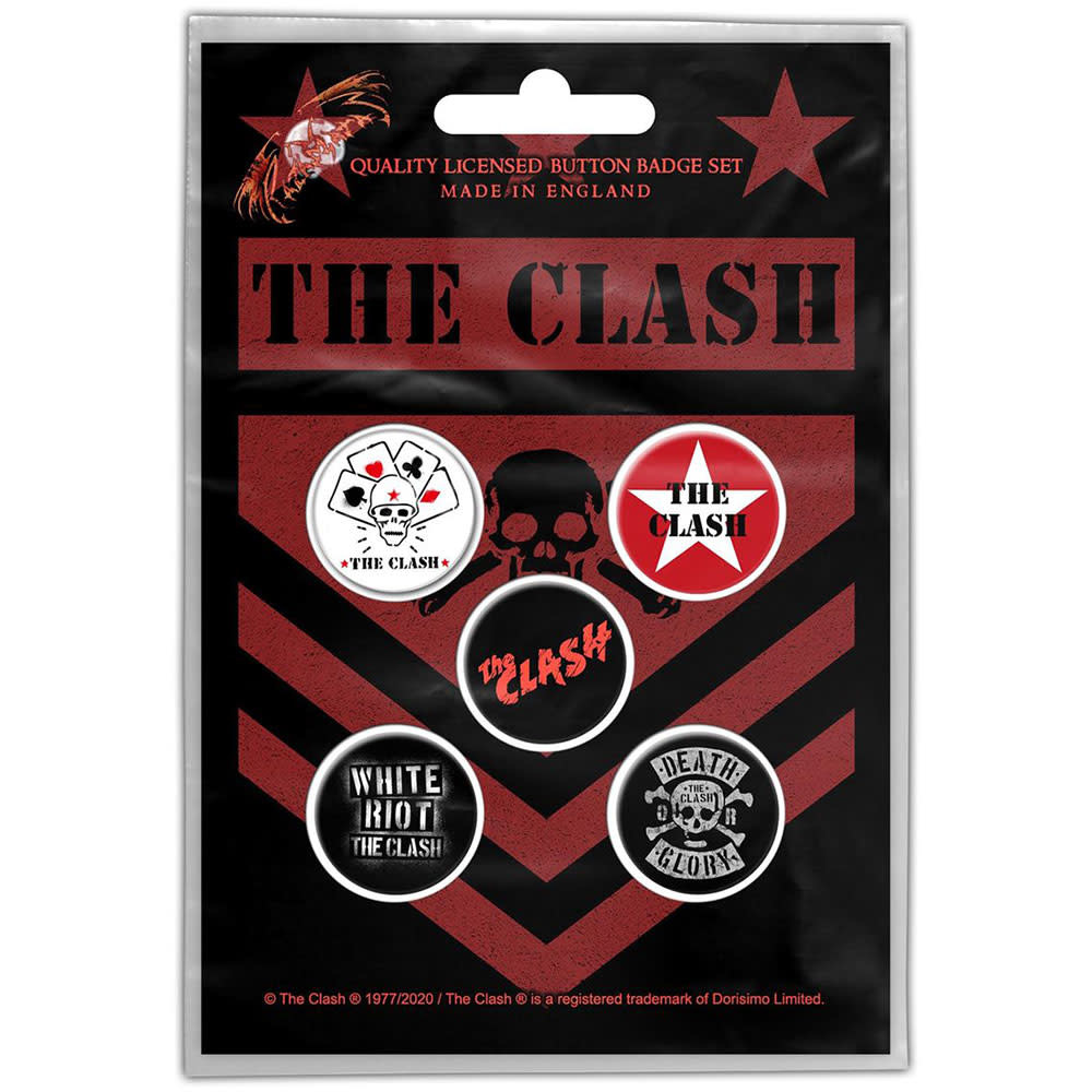 The Clash - Classic Logos Button Pack - Pop Music