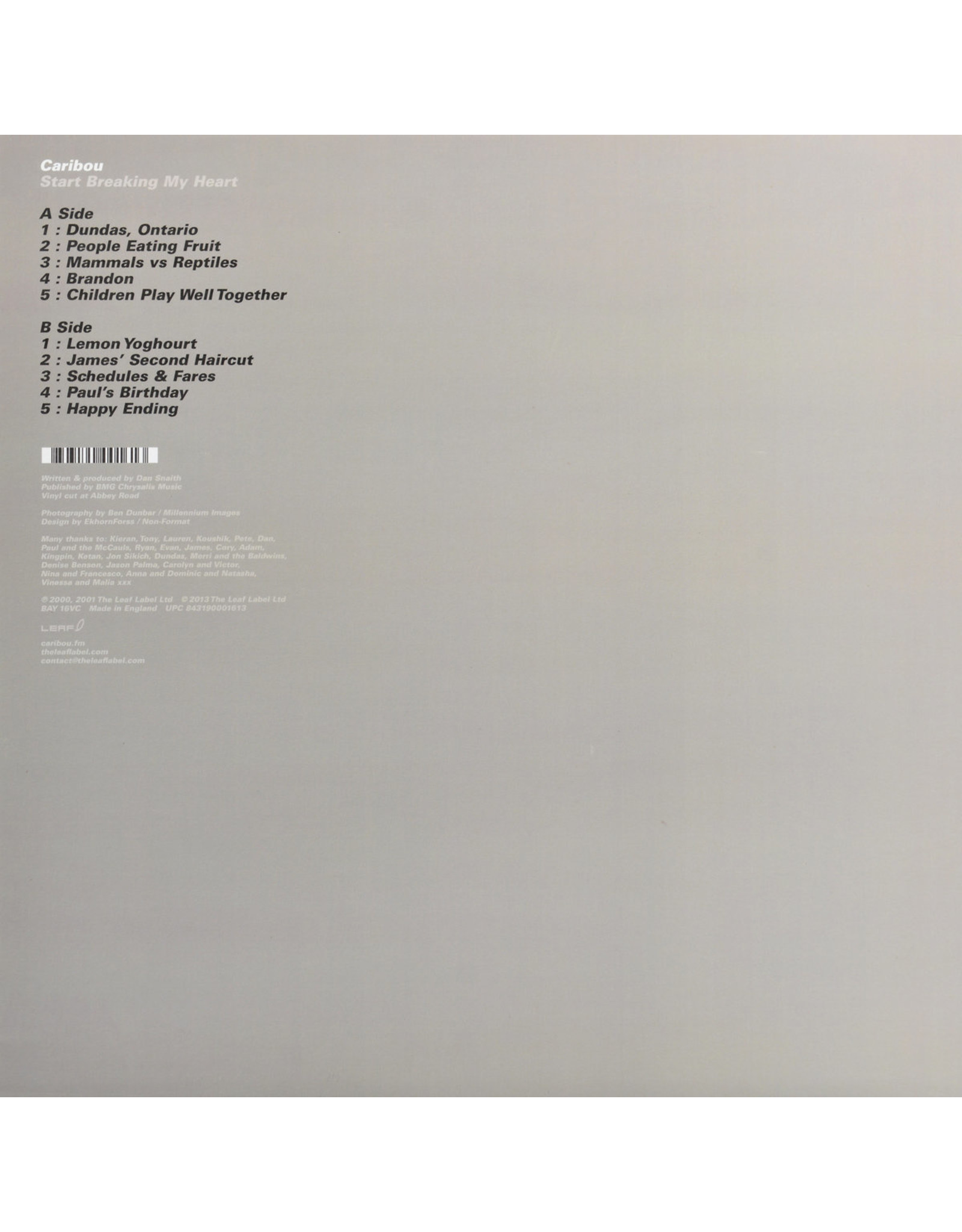 Manitoba / Caribou - Start Breaking My Heart