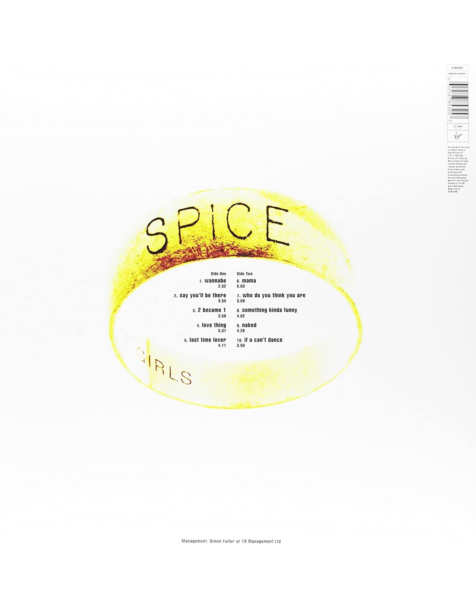 Spice Girls Spice 25th Anniversary Zoetrope Picture Disc Vinyl 