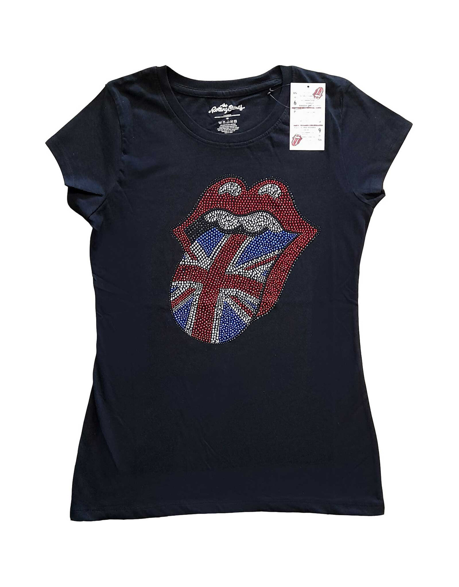 The Rolling Stones - Classic Tongue Women's Rhinestone T-Shirt - Pop Music