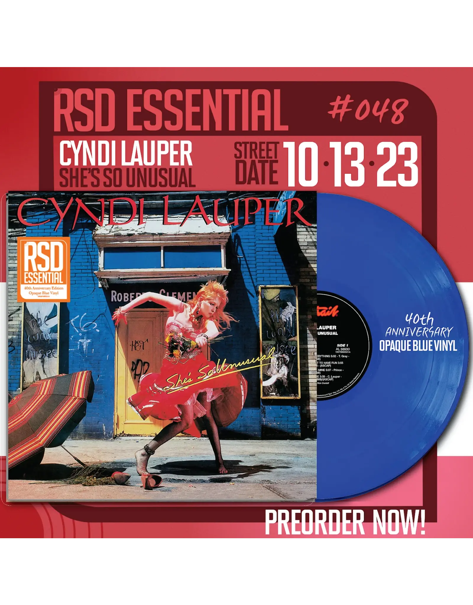 Cyndi Lauper Shes So Unusual 40th Exclusive Blue Vinyl Pop Music 