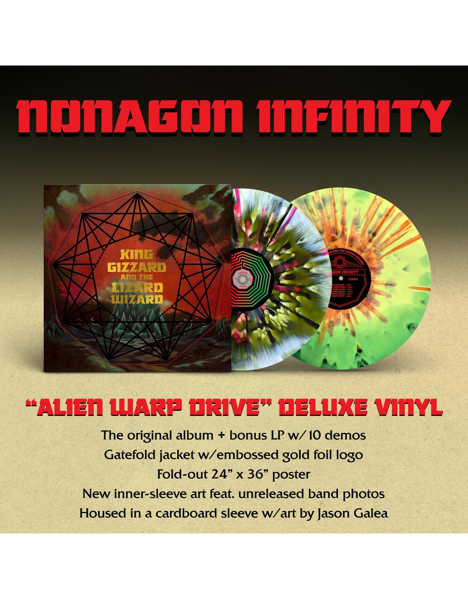 King Gizzard The Lizard Wizard Nonagon Infinity Alien Warp Vinyl King Gizzard The Lizard Wizard Nonagon Infinity Alien Warp Vinyl