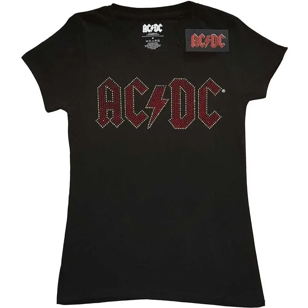 AC/DC - Classic Logo Rhinestone Logo Women's T-Shirt - Pop Music