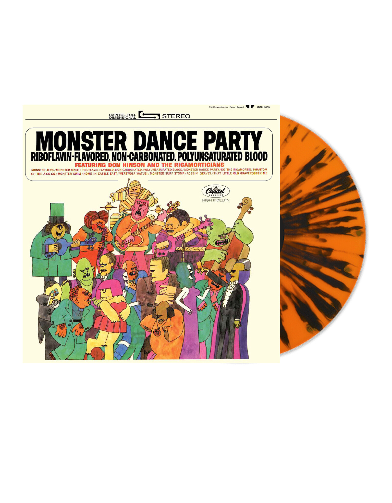 Don Hinson & The Rigamorticians - Monster Dance Party (Black & Orange Splatter Vinyl)