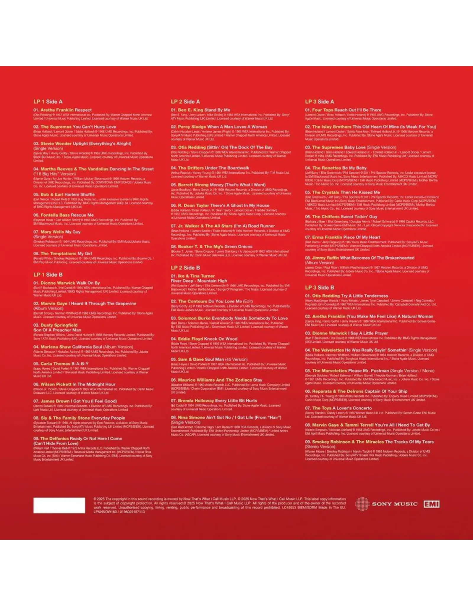 Various - Now That's What I Call 60s Soul [3LP] (Red Vinyl)