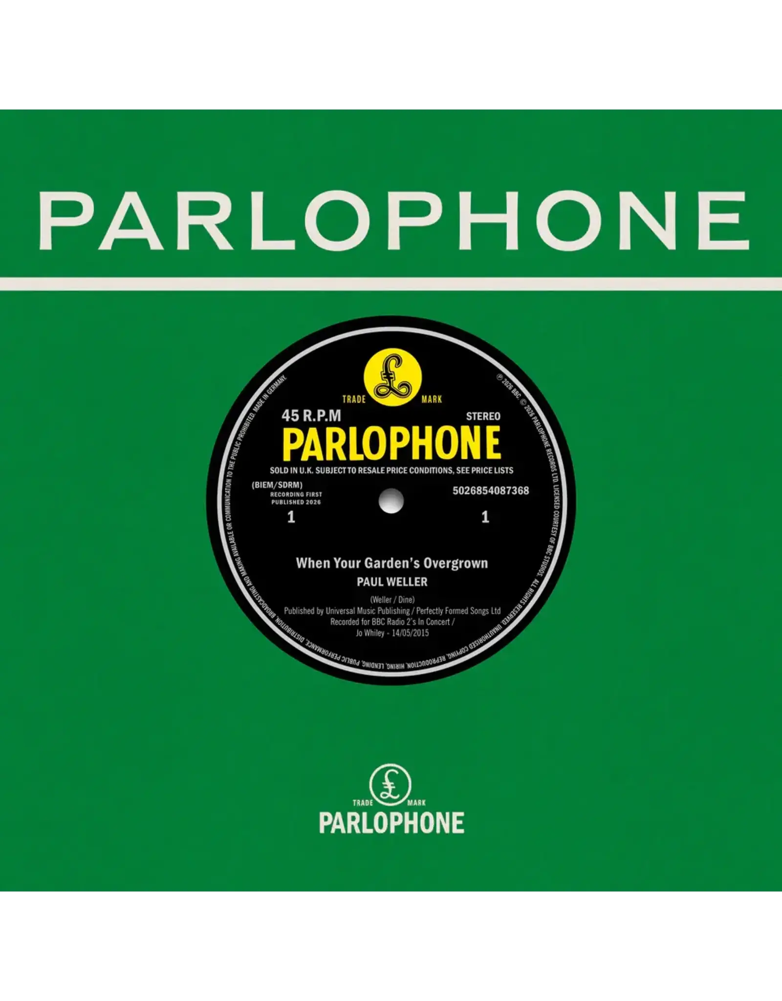 Paul Weller - When Your Garden's Grown: Live At The BBC (Record Store Day) [7" Vinyl]