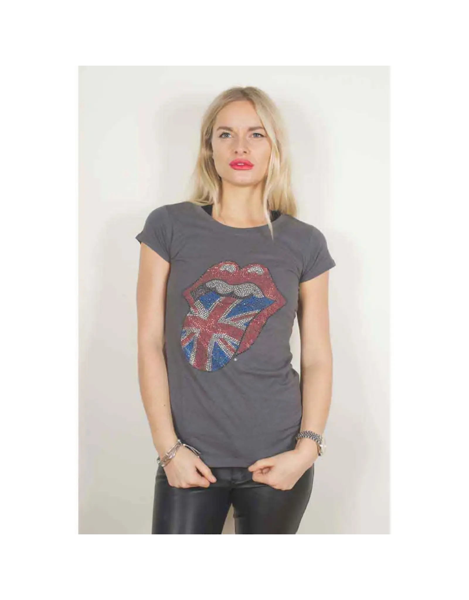 Rolling Stones / Classic Logo Women's Rhinestone Tee