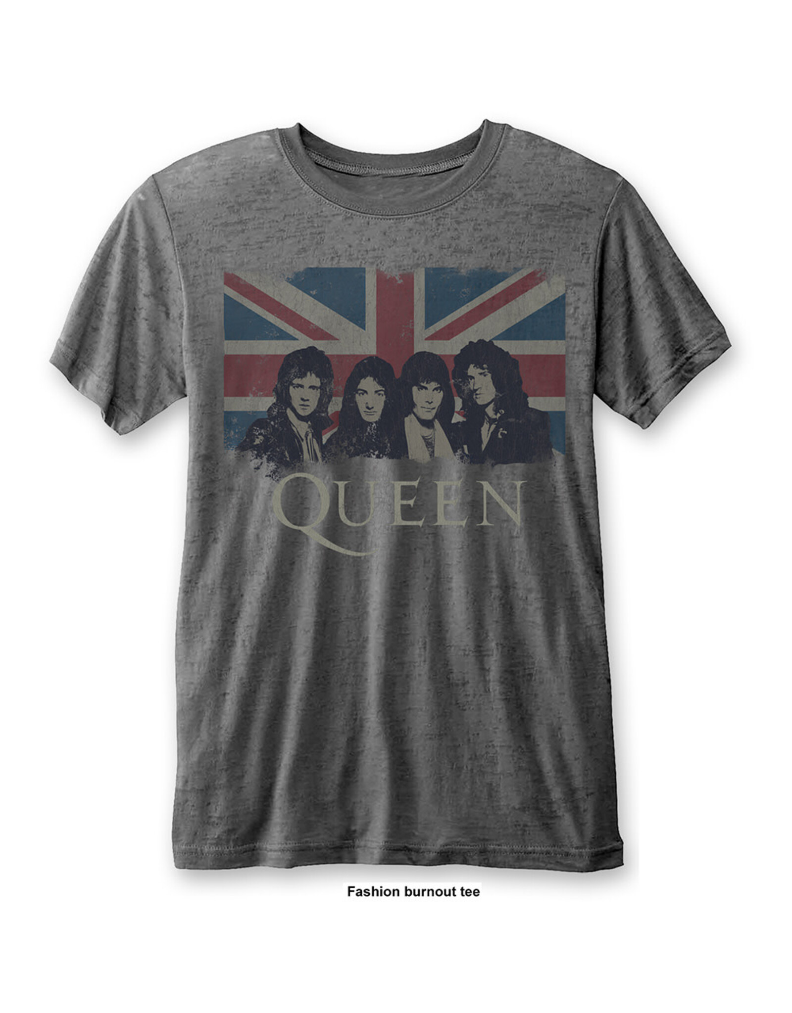 Queen / Union Jack Burnout Tee