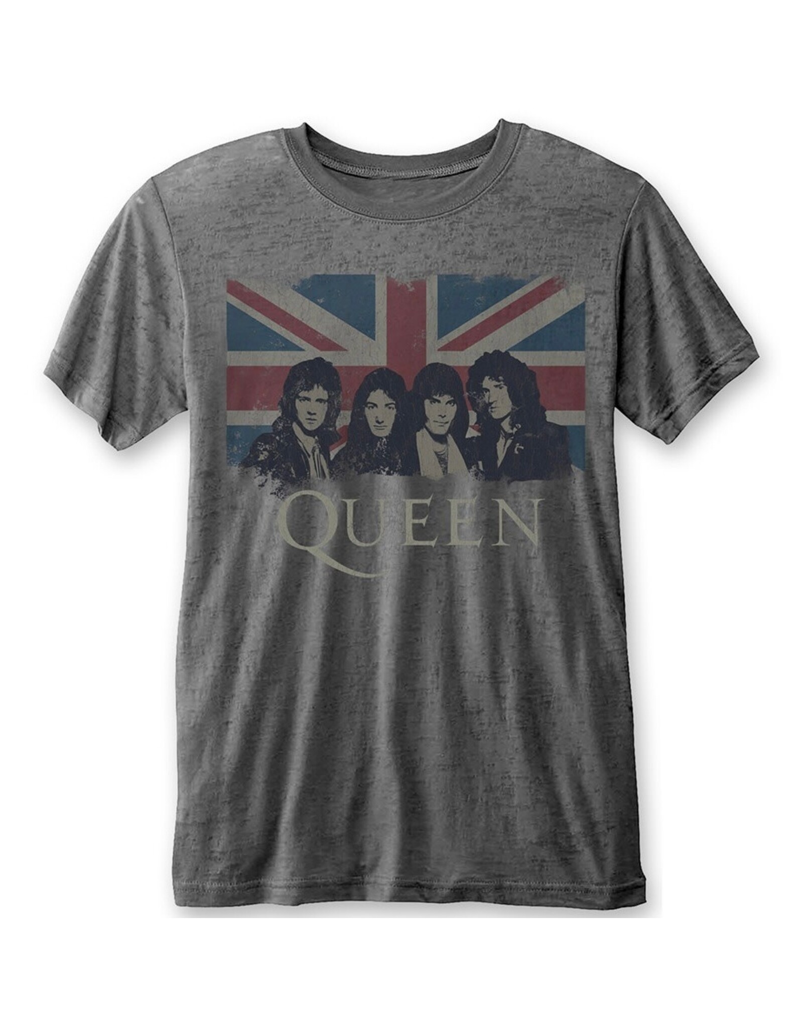 Queen / Union Jack Burnout Tee
