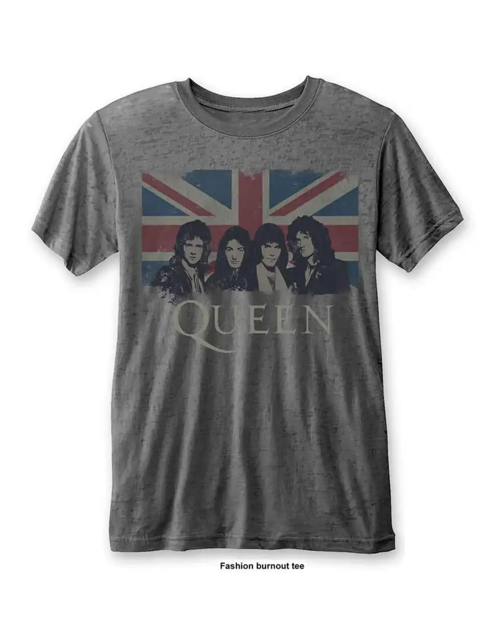 Queen / Union Jack Burnout Tee