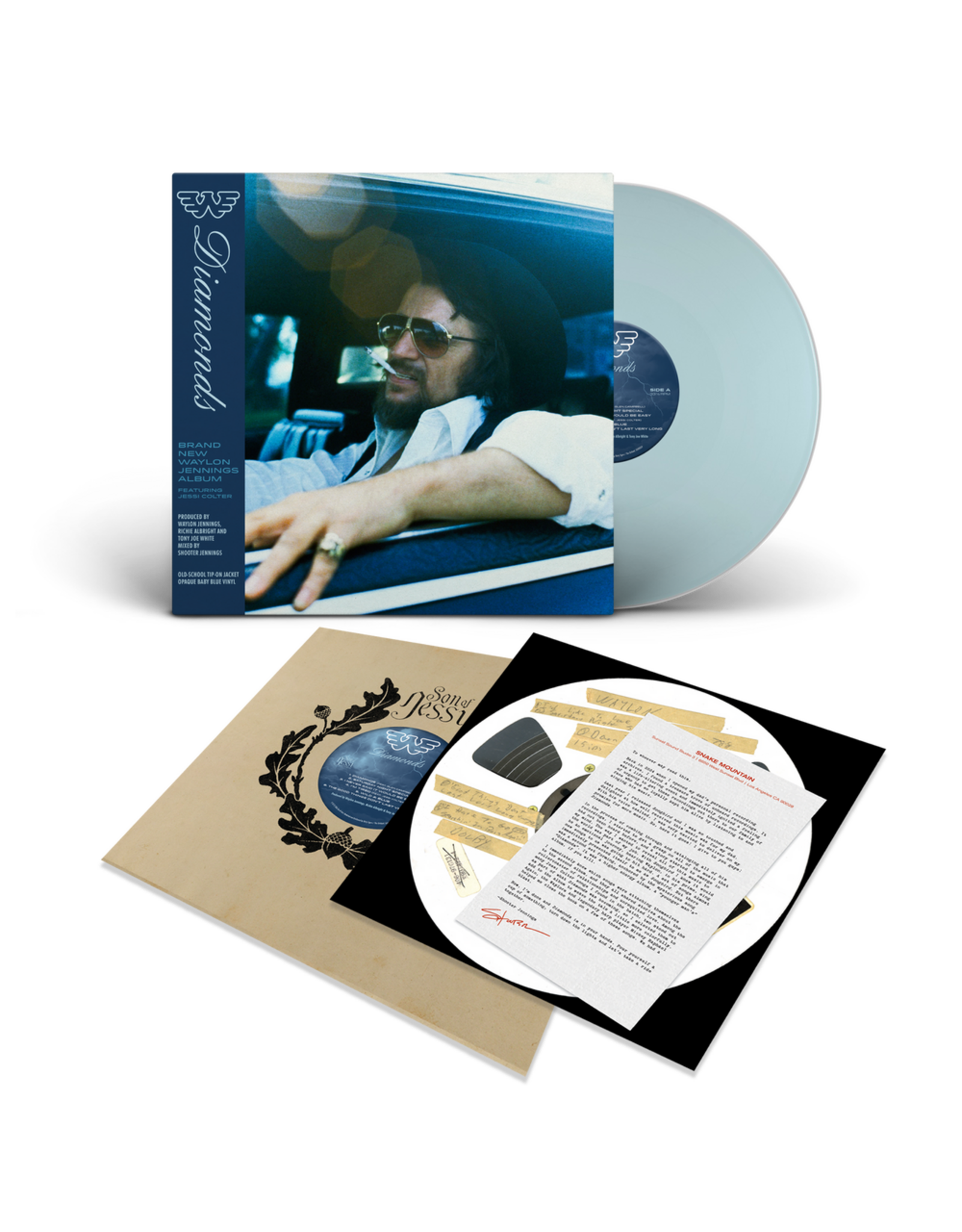 Waylon Jennings - Diamonds (Exclusive Baby Blue Vinyl)