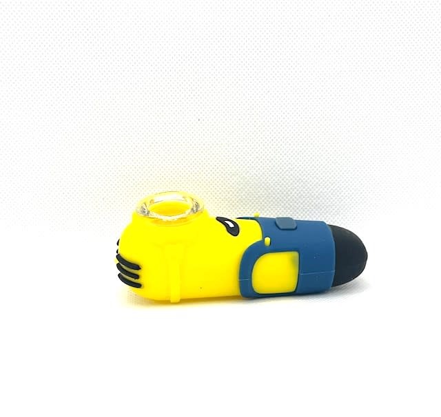 Silicone Minion Hand Pipe w/glass bowl