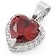 Sterling Silver Heart Shape Garnet CZ Pendant