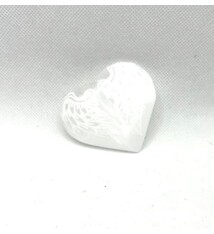 Selenite Heart 2.5" wide  w/ Angel Wings etched