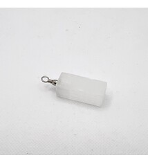 Selenite Silver Plated Pendant on Stainless Chain