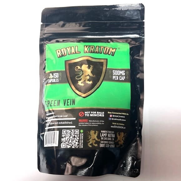 Royal Kratom Green Vein 150 Capsules