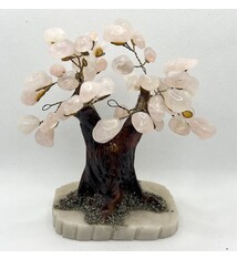 Rose Quartz Gem Tree 7" x 6"  On 4" Onyx Base